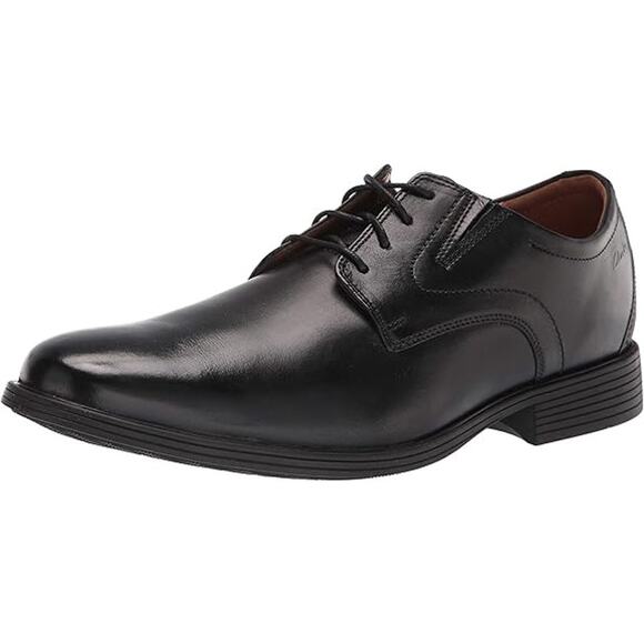 NWT Clarks Men\'s Whiddon Plain Oxford, Black Leather, 12 main image 4